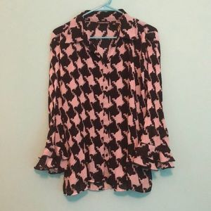 Essentials by Milano Large Black & White Blouse